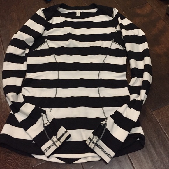 lululemon athletica Tops - lululemon black and white striped top